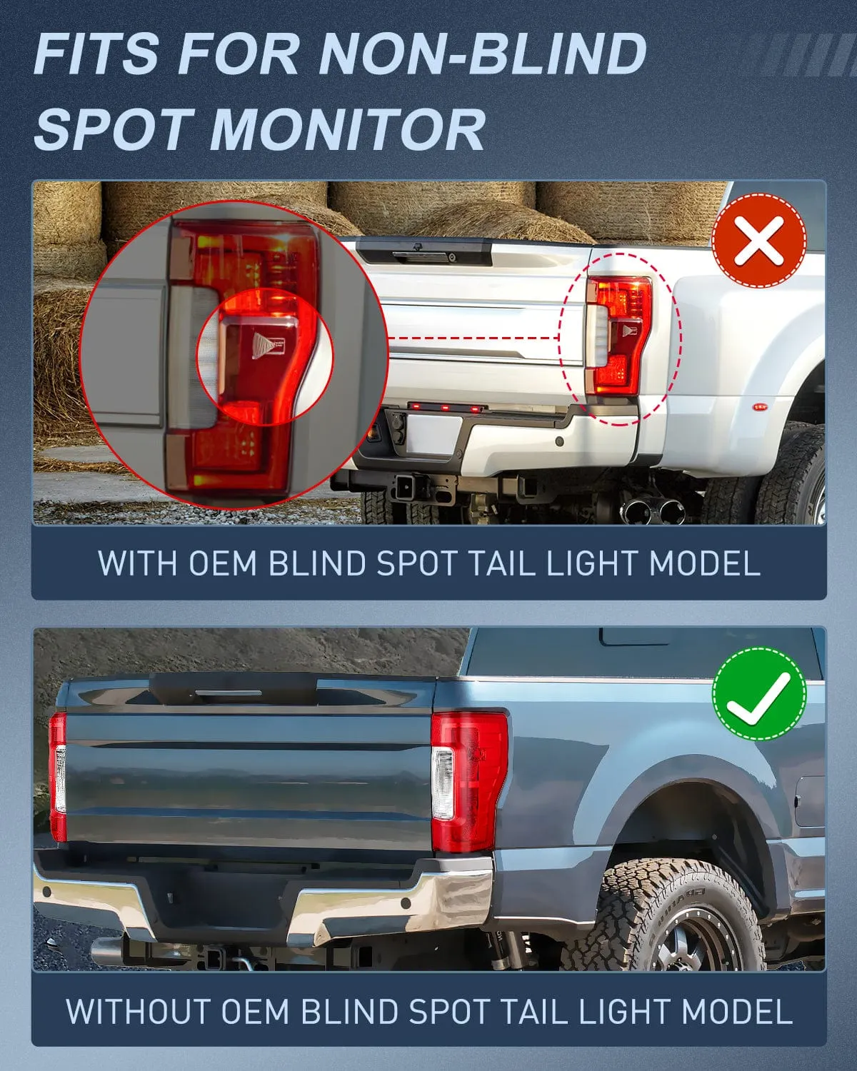 2017-2019 Ford F250 F350 Super Duty Rear Lamp Replacement Taillight Assembly OE Style Driver Side and Passenger Side Red Lens