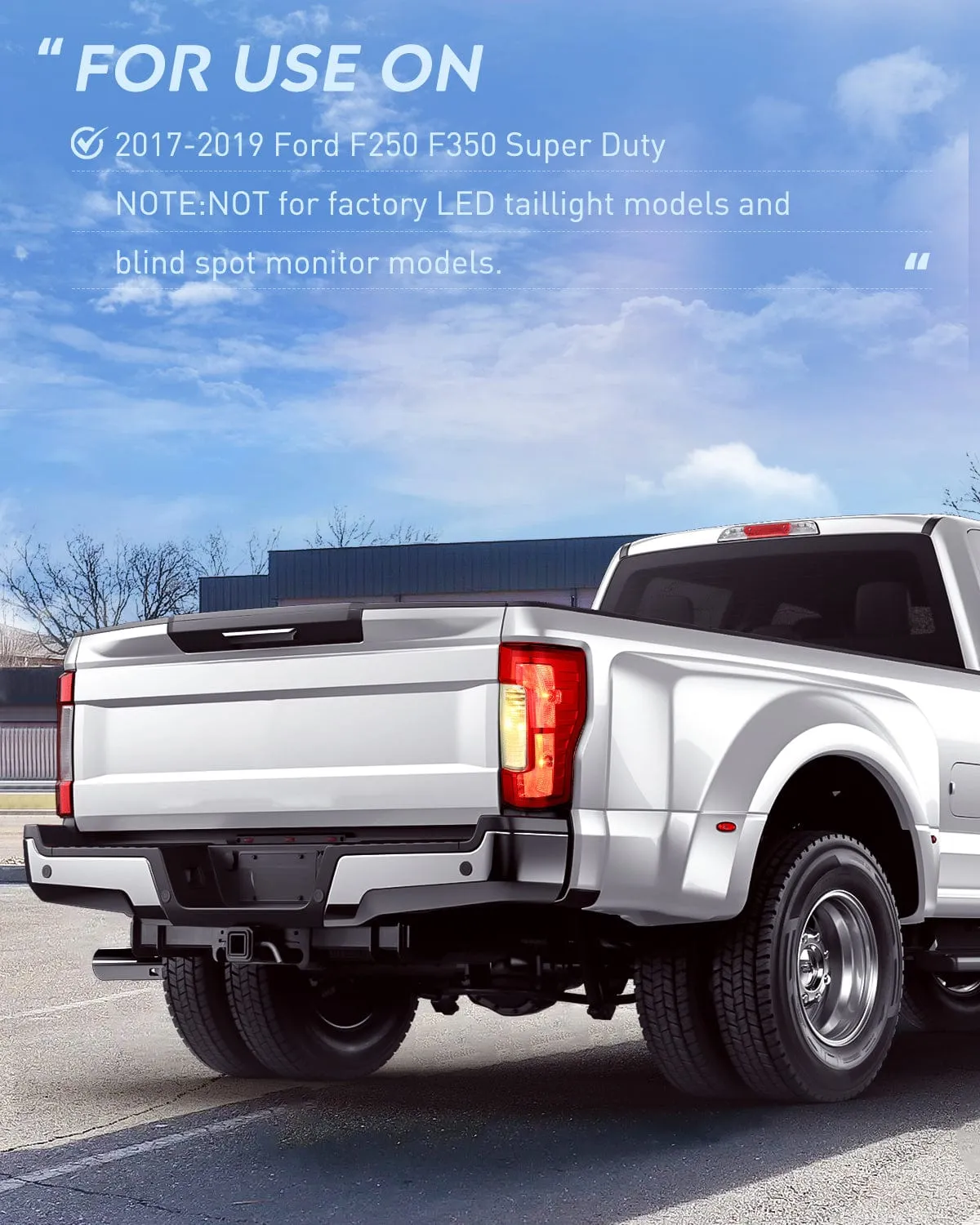 2017-2019 Ford F250 F350 Super Duty Rear Lamp Replacement Taillight Assembly OE Style Driver Side and Passenger Side Red Lens