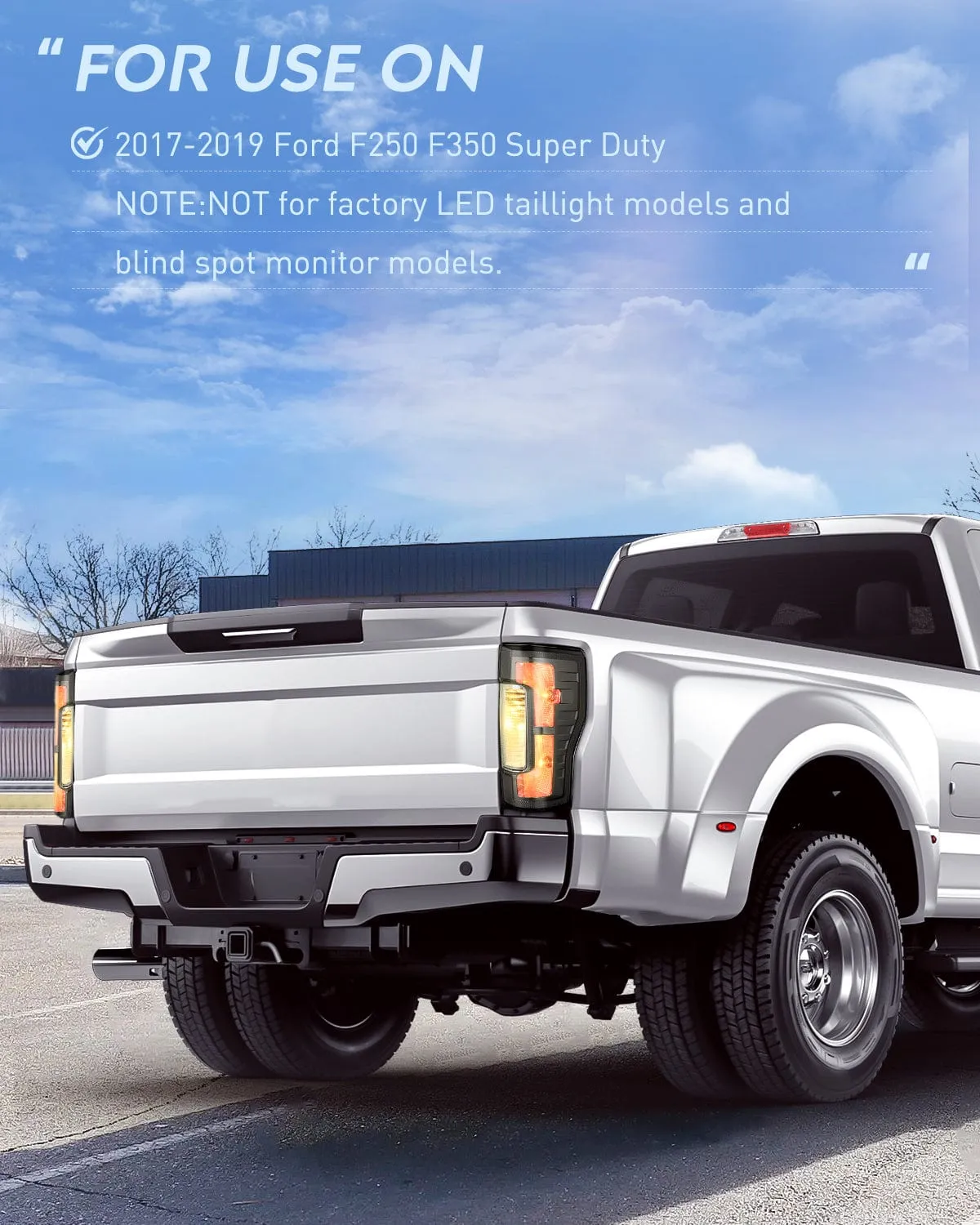 2017-2019 Ford F250 F350 Super Duty Rear Lamp Replacement Taillight Assembly OE Style Driver Side Smoke Lens