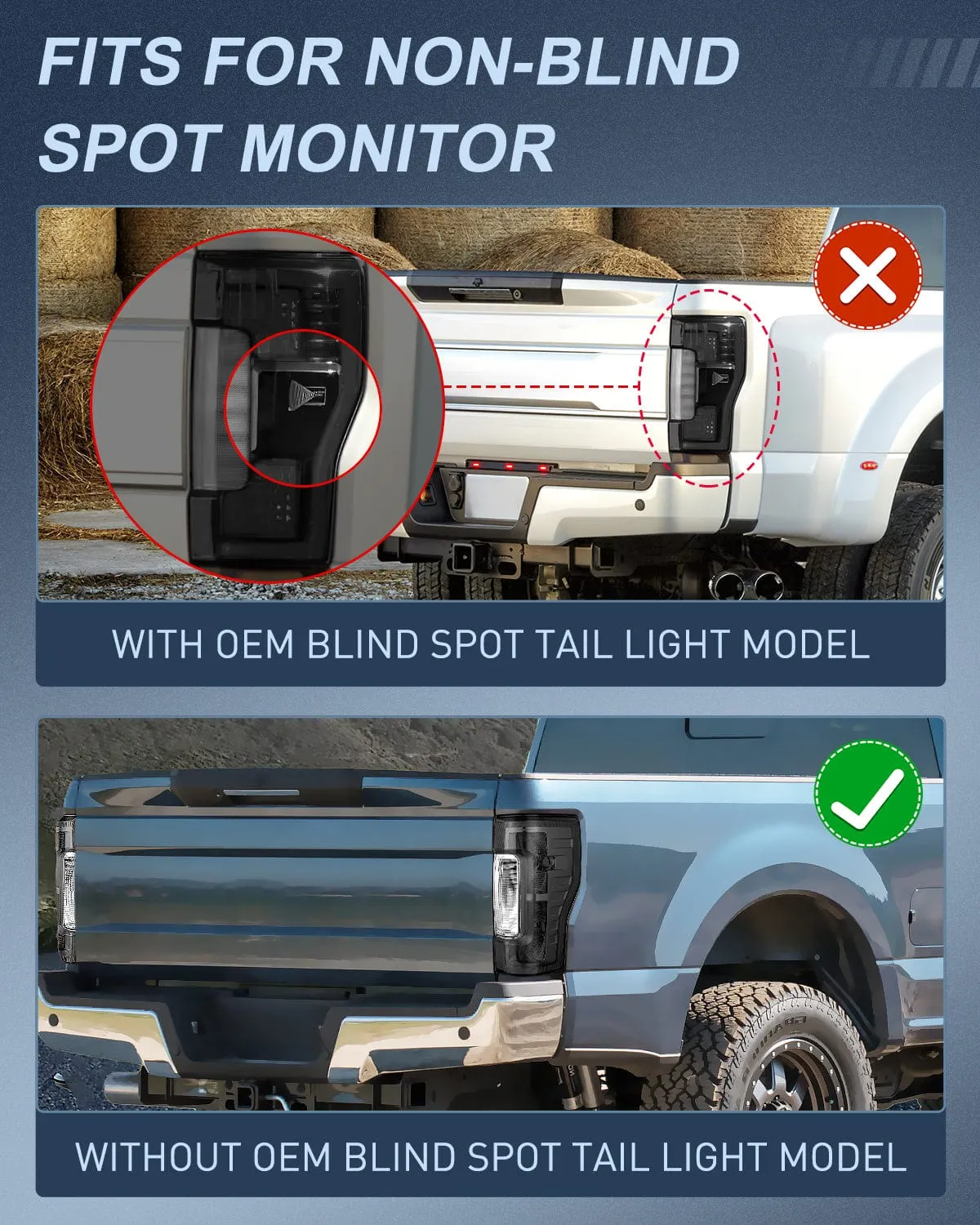2017-2019 Ford F250 F350 Super Duty Rear Lamp Replacement Taillight Assembly OE Style Driver Side Smoke Lens