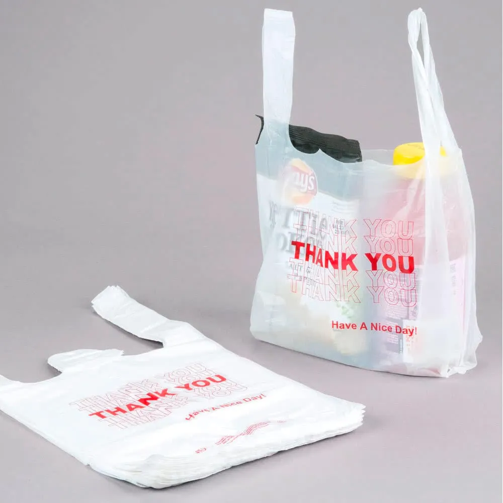 600 Thank You Merchandise Plastic Retail Handle Bags Grocery Carry Out Store Lot