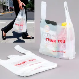 600 Thank You Merchandise Plastic Retail Handle Bags Grocery Carry Out Store Lot