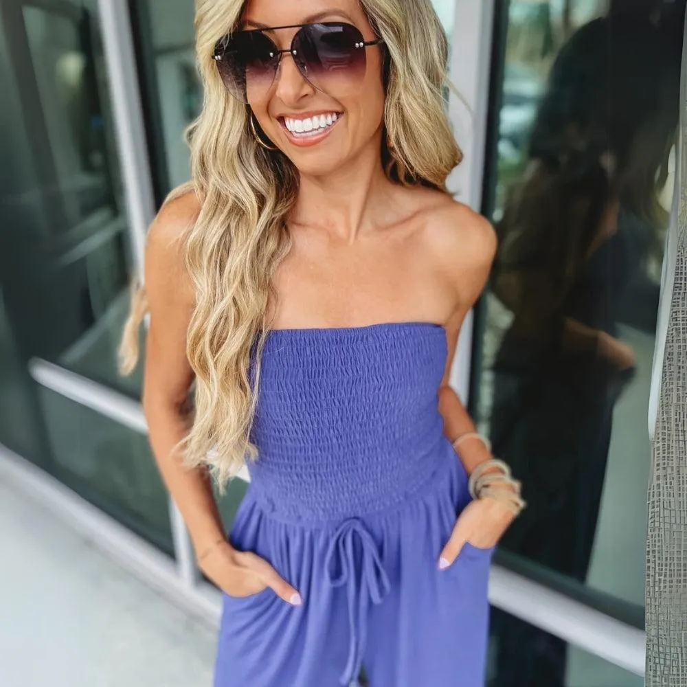 Adjustable Fit Versatile Smocked Jumpsuit
