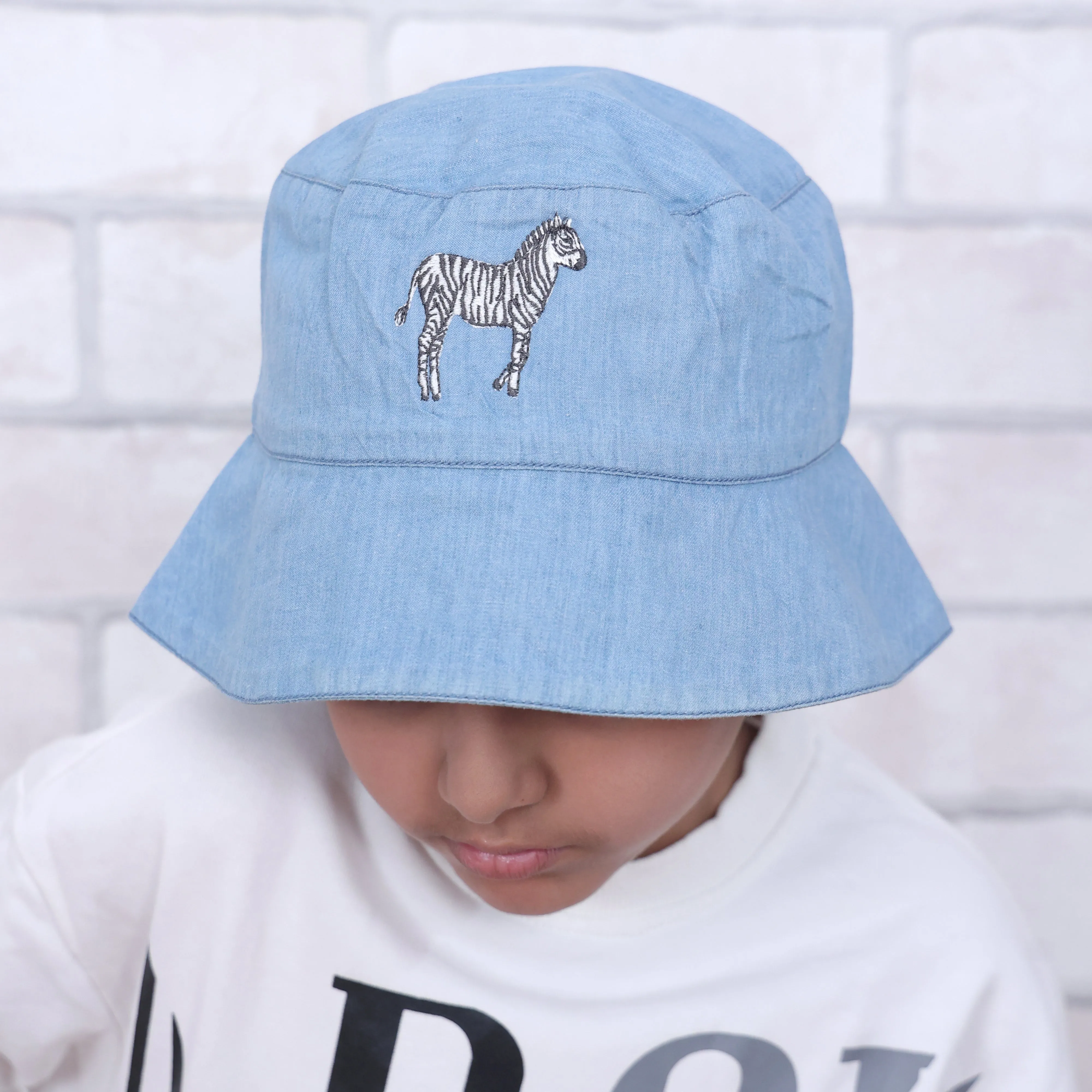 Baby Its A Wild World Light Denim Bucket Hat