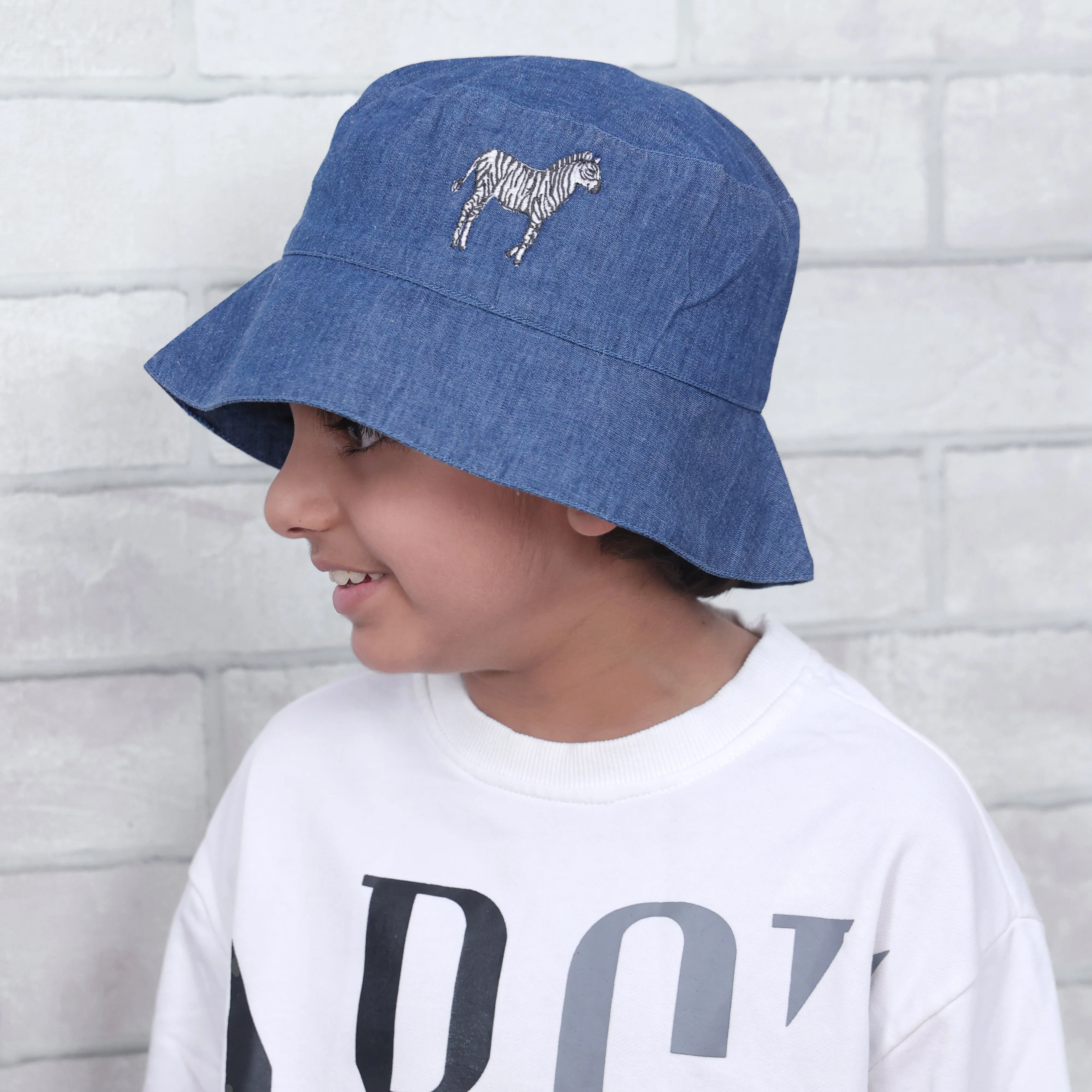 Baby Its Wild World Dark Denim Bucket Hat