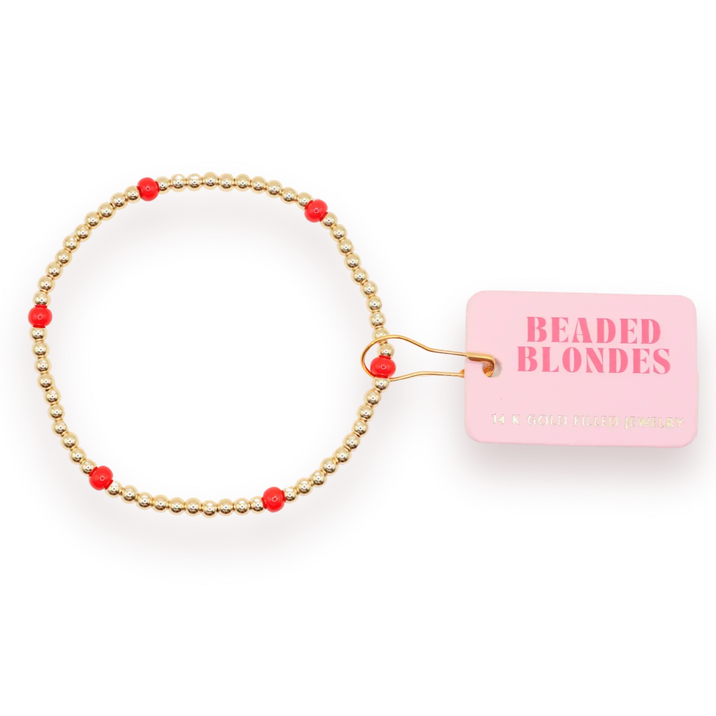 Beaded Blondes ‘Bright Red Poppi Bracelet’