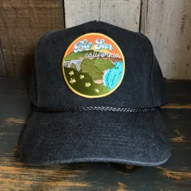 BIG SUR, CALIFORNIA 5 panel Stone Washed Canvas Golf - Charcoal/Charcoal Braid