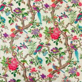 Birdsongs Faux Silk Fabric