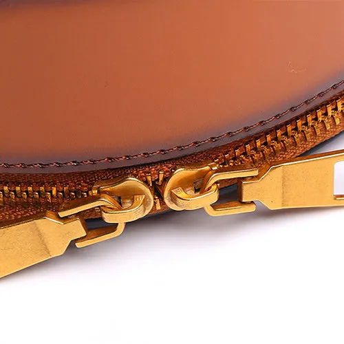 Black Bee Round Shaped Leather Shoulder Bag