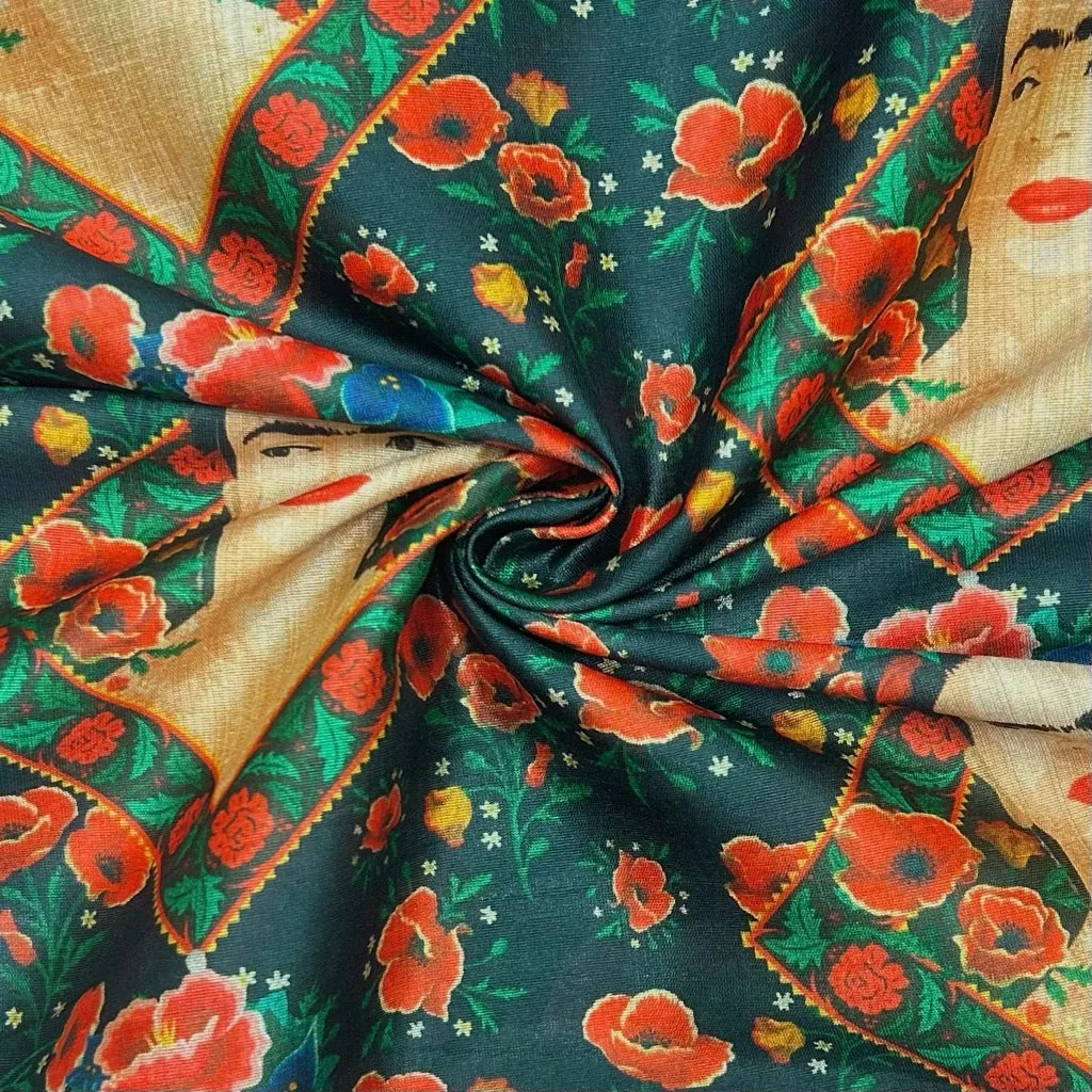 Blooming Beauty Faux Silk Fabric