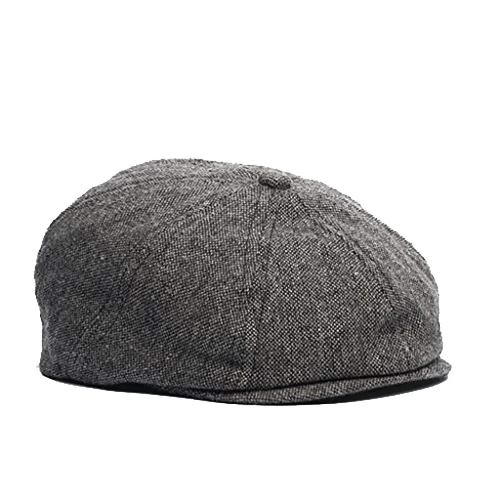 Born to Love Baby Boy Jeff Hat Vintage Newsboy Tweed Flat Pageboy Kid Gatsby Cap Grey and Black
