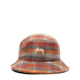 BRUSHED PLAID BUCKET HAT