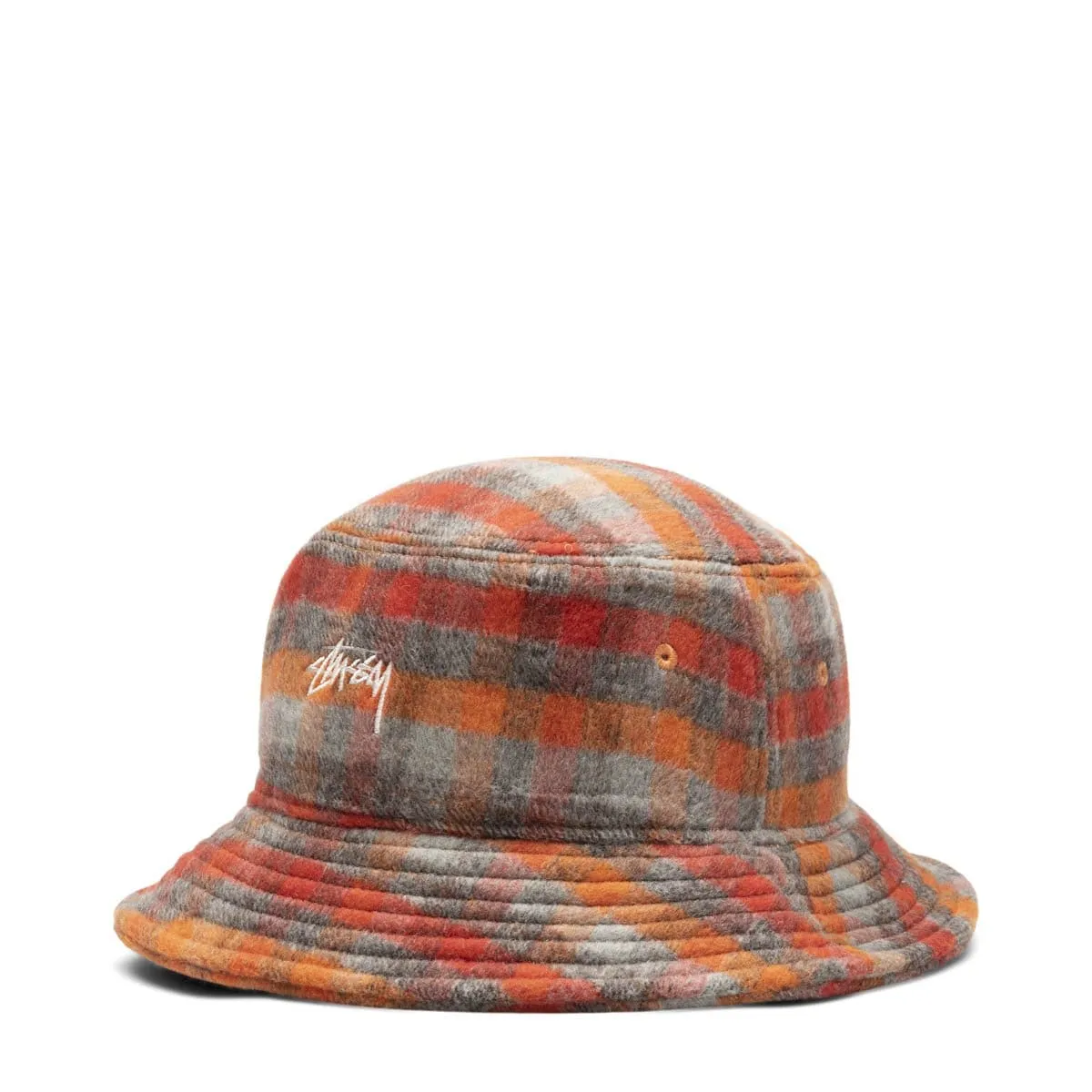 BRUSHED PLAID BUCKET HAT