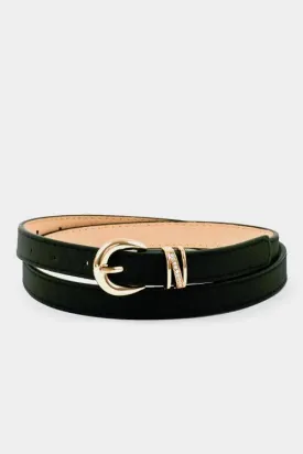 Buckle accent stitch belt