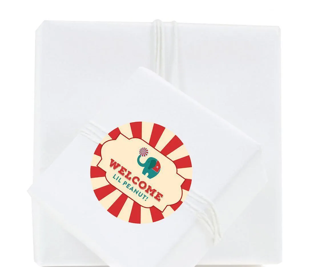 Carnival Circus Baby Shower Round Circle Label Stickers