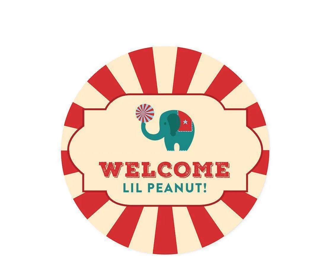 Carnival Circus Baby Shower Round Circle Label Stickers