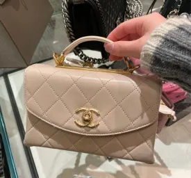 Chanel Top Handle Bag Beige Handle Bags