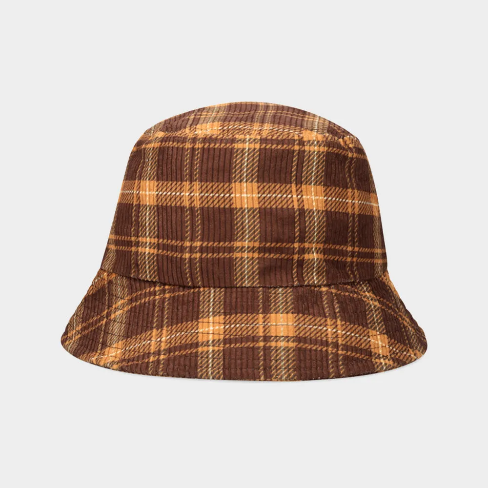 Code Unisex Check Print Bucket Hat Brown _ 183462 _ Brown