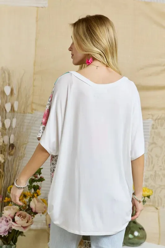 Colorblock Casual Knit Tunic Top
