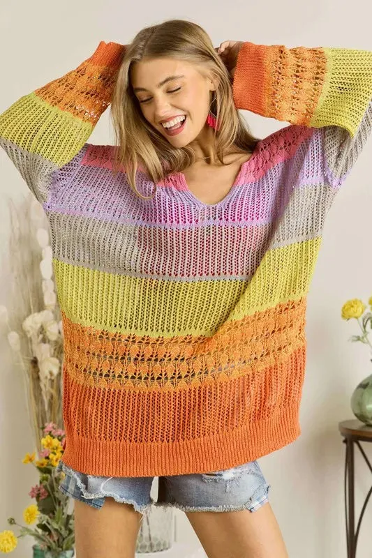 Colorblock Crochet Top