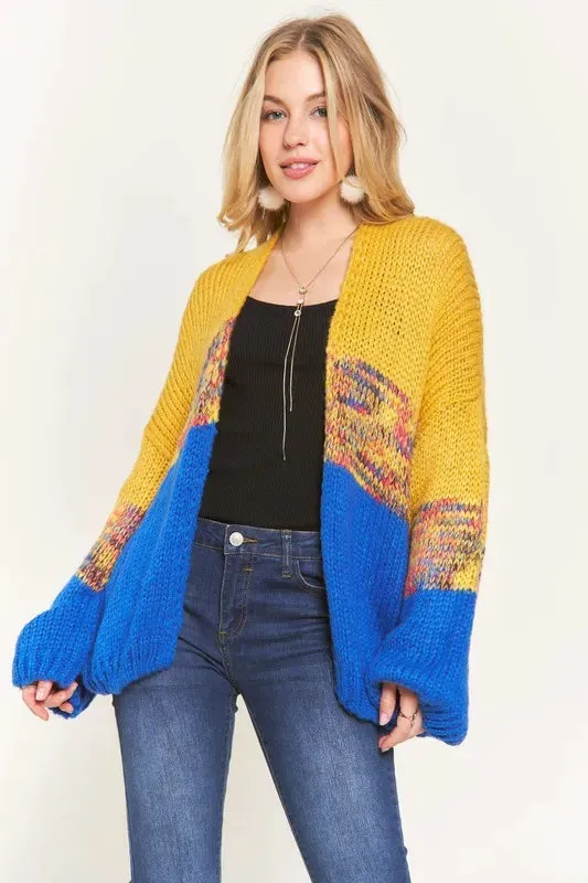 Colorblock Sweater Cardigan