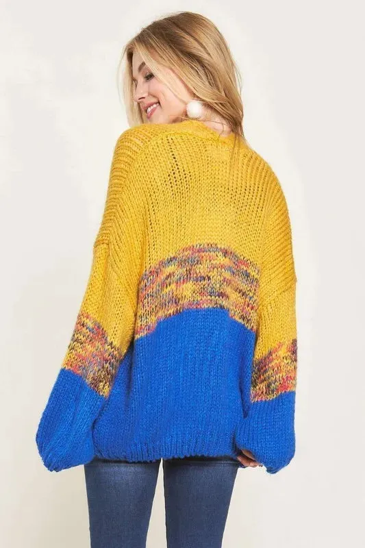 Colorblock Sweater Cardigan