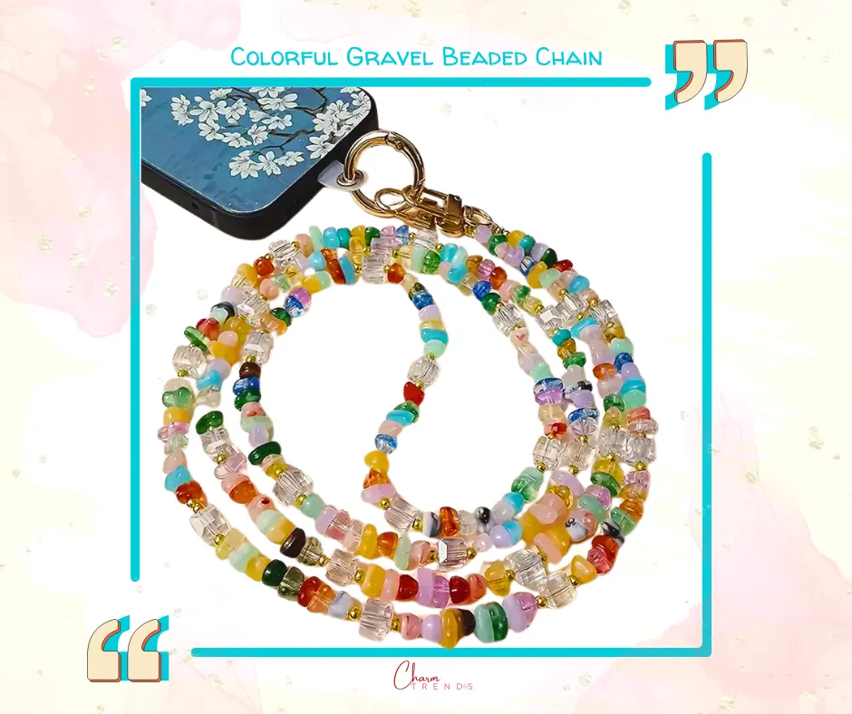 Colorful Gravel Square Sugar Irregular Beaded Hanging Chain