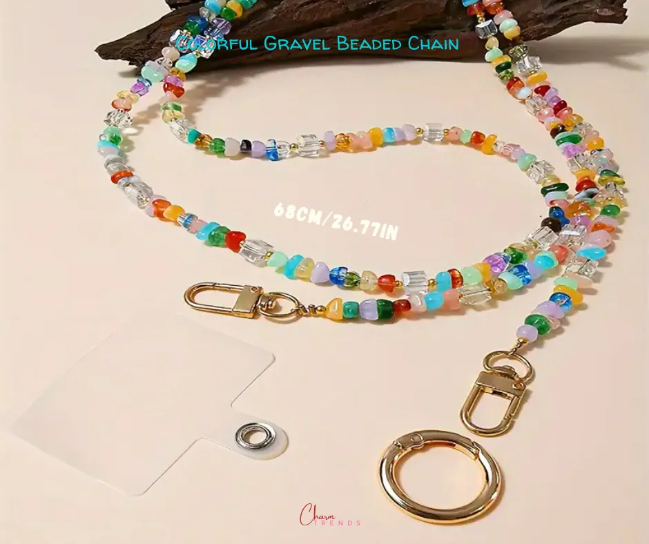 Colorful Gravel Square Sugar Irregular Beaded Hanging Chain