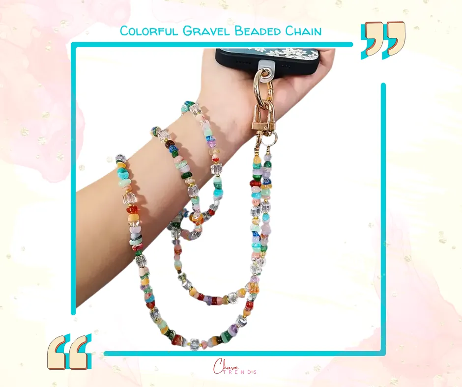 Colorful Gravel Square Sugar Irregular Beaded Hanging Chain