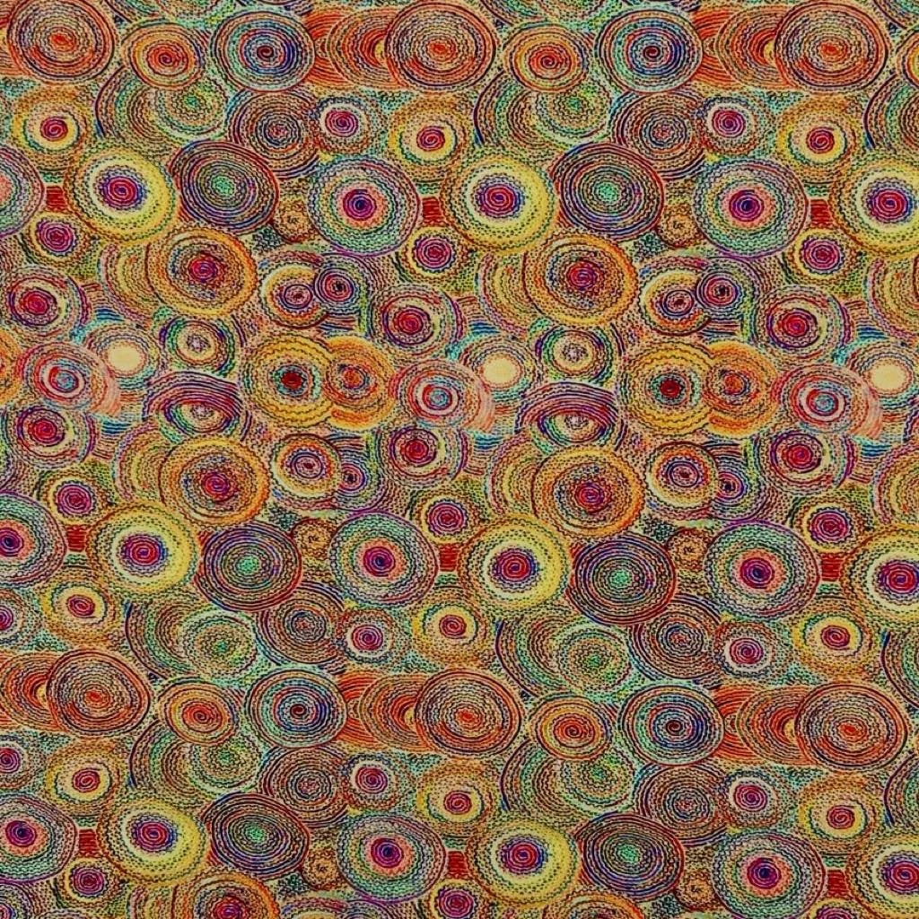 Colourful Circles Bamboo Silkette Fabric