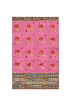 Cotton Sarong in Green and Pink Ibisco