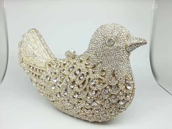 Crystal Woodland Bird Minaudière Clutch Bags