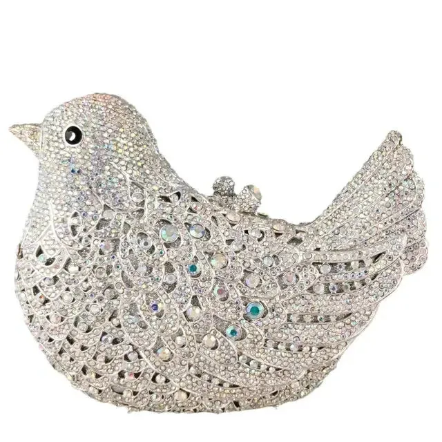 Crystal Woodland Bird Minaudière Clutch Bags