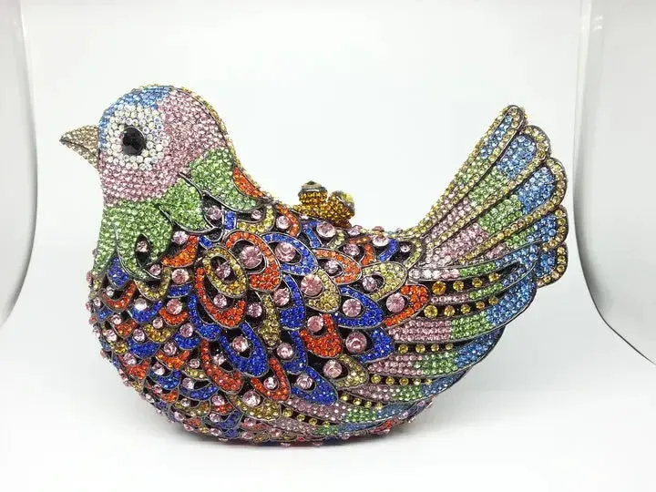 Crystal Woodland Bird Minaudière Clutch Bags