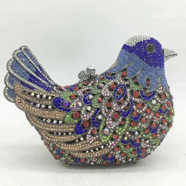 Crystal Woodland Bird Minaudière Clutch Bags