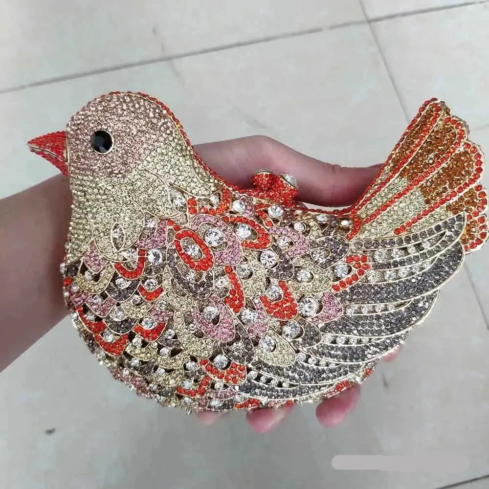 Crystal Woodland Bird Minaudière Clutch Bags