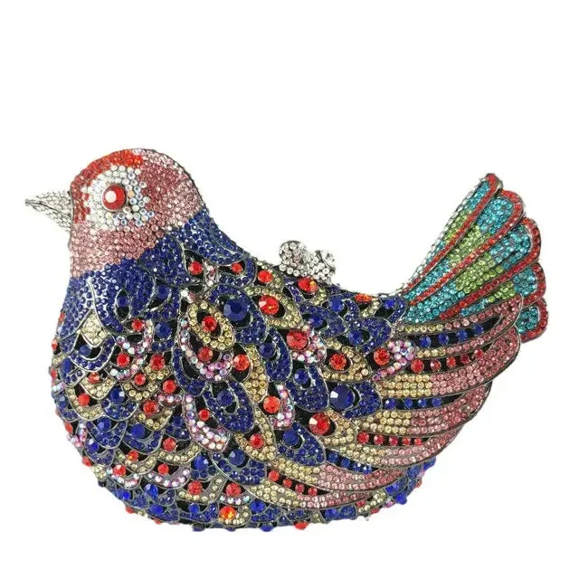 Crystal Woodland Bird Minaudière Clutch Bags