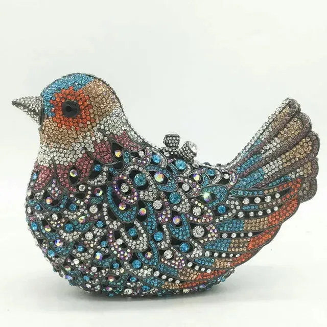 Crystal Woodland Bird Minaudière Clutch Bags