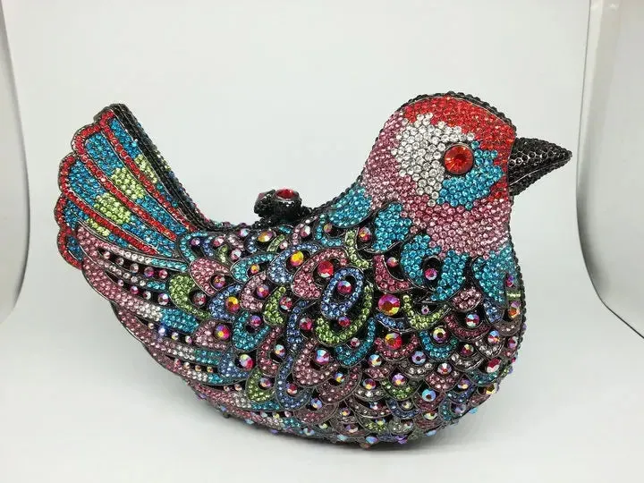 Crystal Woodland Bird Minaudière Clutch Bags