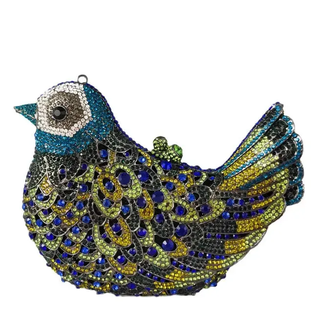 Crystal Woodland Bird Minaudière Clutch Bags