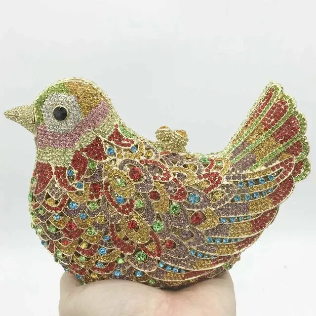 Crystal Woodland Bird Minaudière Clutch Bags