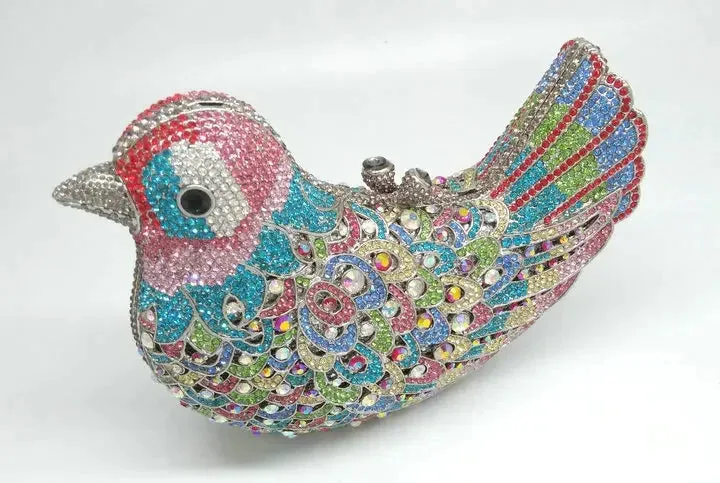 Crystal Woodland Bird Minaudière Clutch Bags