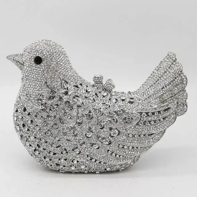 Crystal Woodland Bird Minaudière Clutch Bags