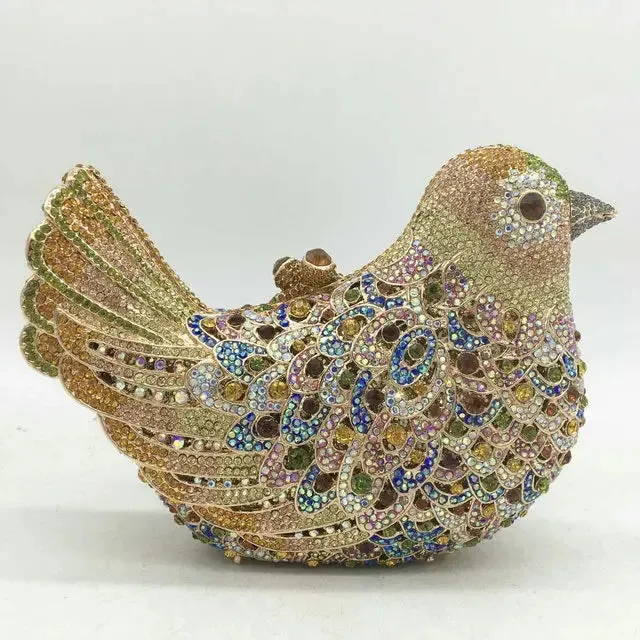 Crystal Woodland Bird Minaudière Clutch Bags