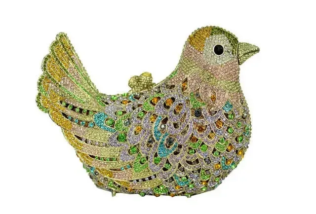 Crystal Woodland Bird Minaudière Clutch Bags