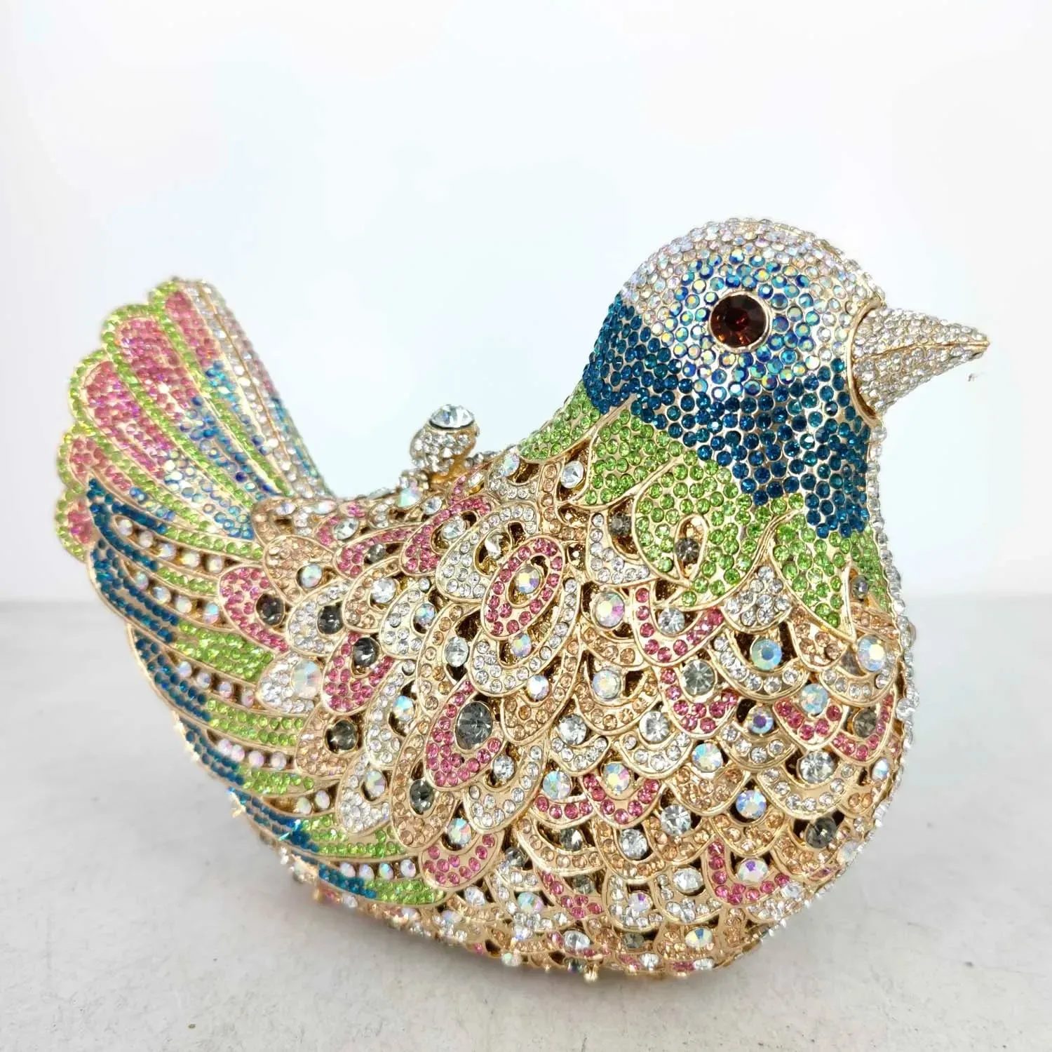 Crystal Woodland Bird Minaudière Clutch Bags