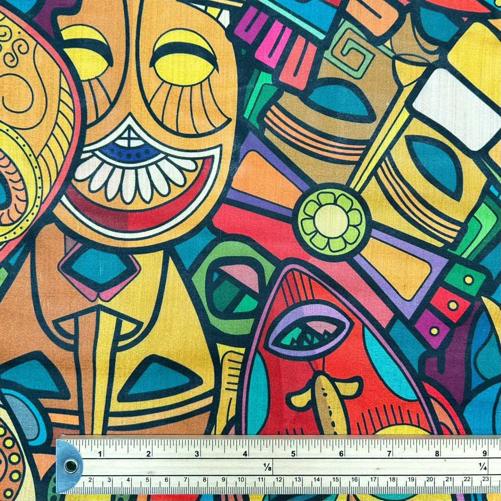 Cultural Canvas Faux Silk Fabric