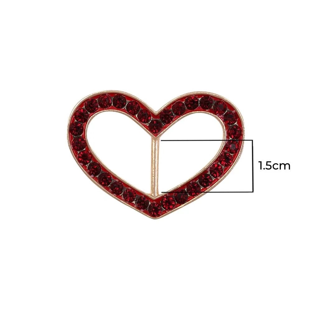 Cute Heart Shape Diamond Buckle for Belts/Shoes/Dresses