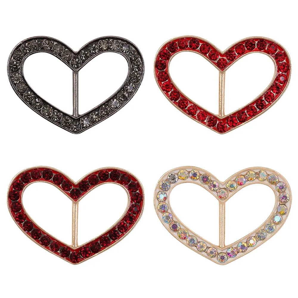 Cute Heart Shape Diamond Buckle for Belts/Shoes/Dresses