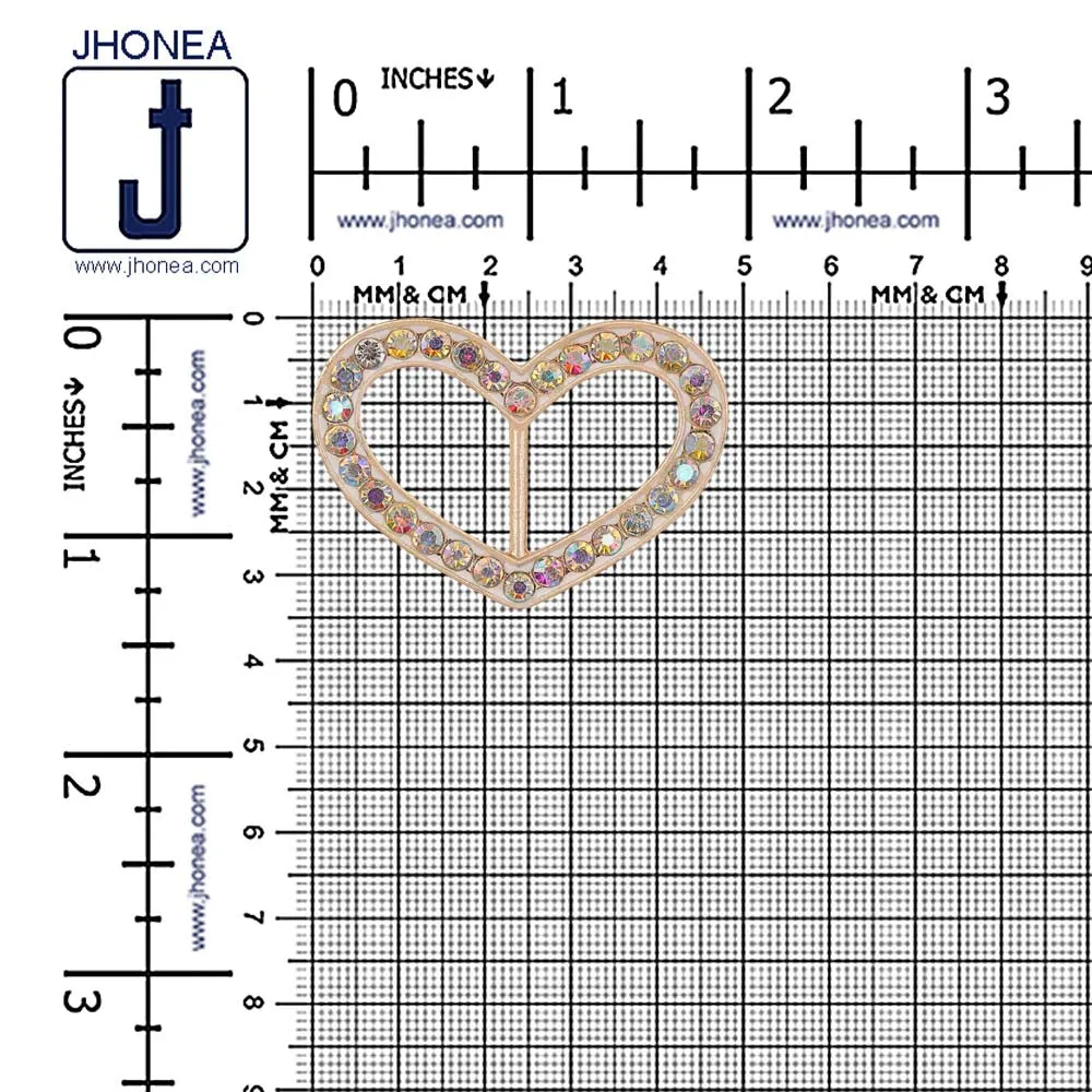Cute Heart Shape Diamond Buckle for Belts/Shoes/Dresses